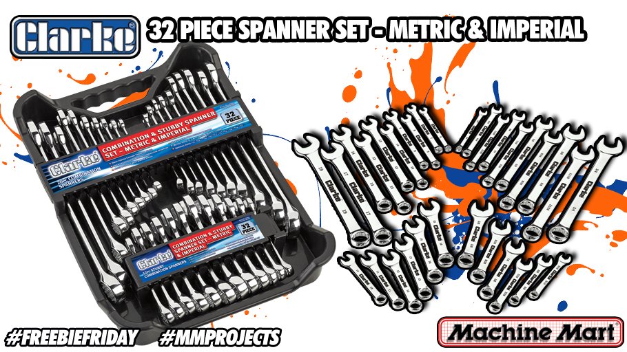 It's #FreebieFriday time and this week there's a fantastic 32 piece spanner set for you to #win!
Simply follow us and retweet this post to be in with a chance of winning. 
#Competition ends on Monday 19th October at 4pm. Terms and conditions apply. #MMCatalogue