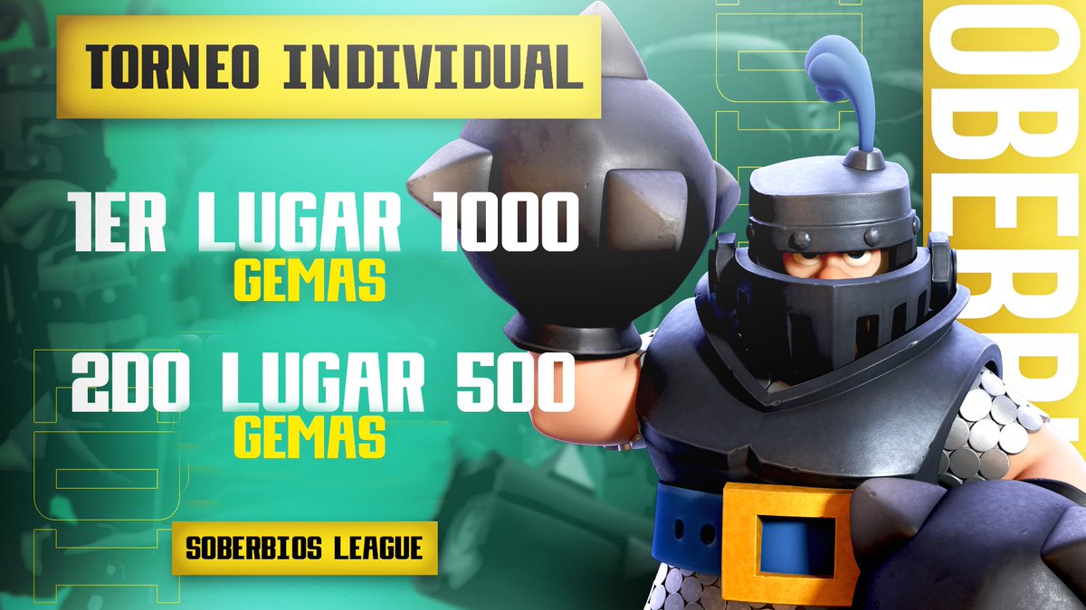 #ClashRoyale | ¡Torneo Express! 

Se abren inscripciones para el segundo torneo individual, ¿te lo perderás? 🤩

Requisitos seguir a : 
💰| <a href="/BullaStore/">Bulla Store</a> 
🐸| @SoberbiosLeague 
👔| <a href="/DanielBelicoCL/">DanielBelicoCL</a> 

¡No te quedes fuera, play offs casteados! 🙌🏼

Pruebas 📩 MD 

#SoberbiosEnCasa🐸🏡