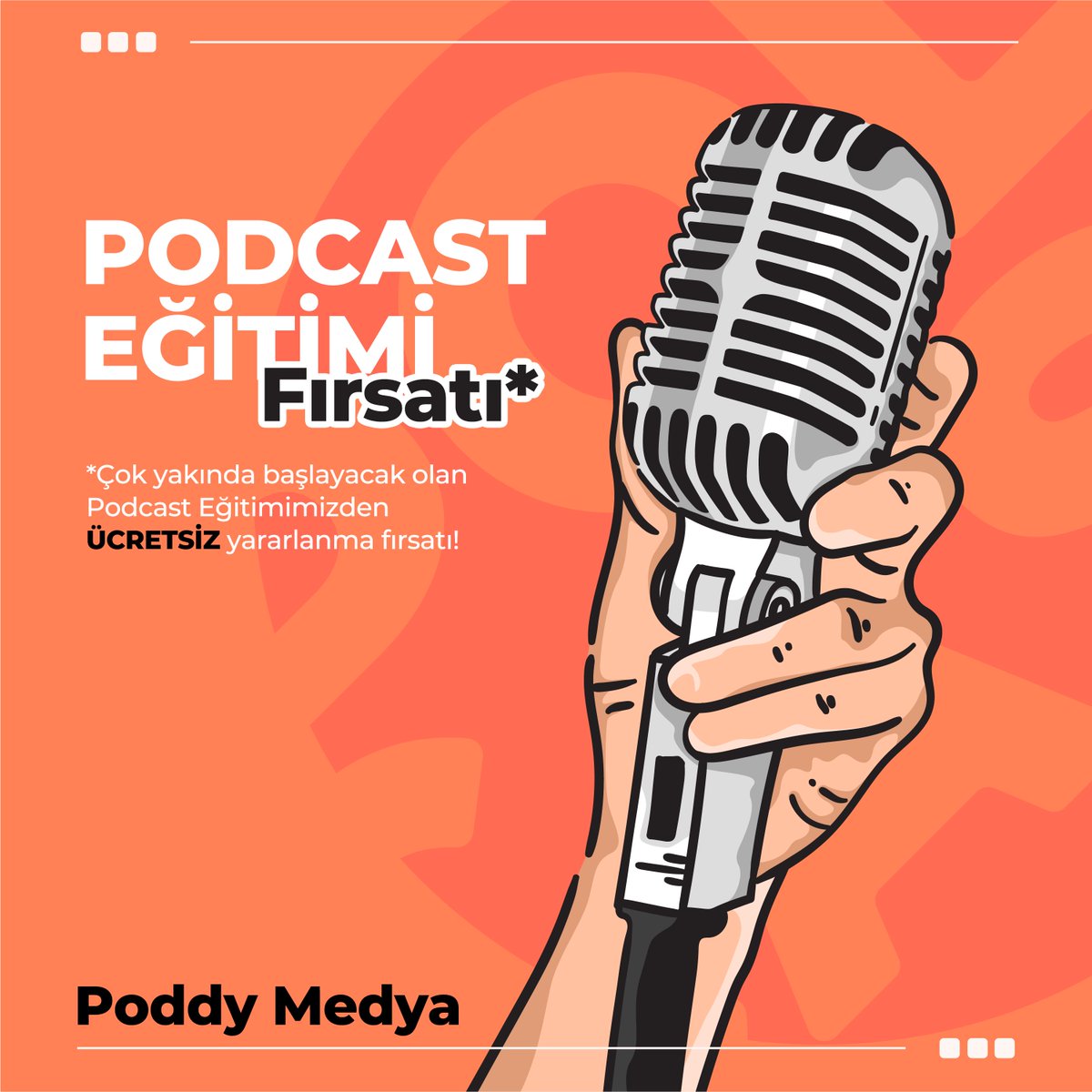 Çok yakında başlayacak olan Podcast Eğitimimizden ÜCRETSİZ yararlanma fırsatı.
Instagram hesabımızdaki çekilişimize katıl, ÜCRETSİZ Podcast Eğitimimizi kazanacak olan 2 kişiden biri olma imkanını yakala!

Detaylı bilgi ve katılım için: instagram.com/p/CGXnZcYHTPJ/