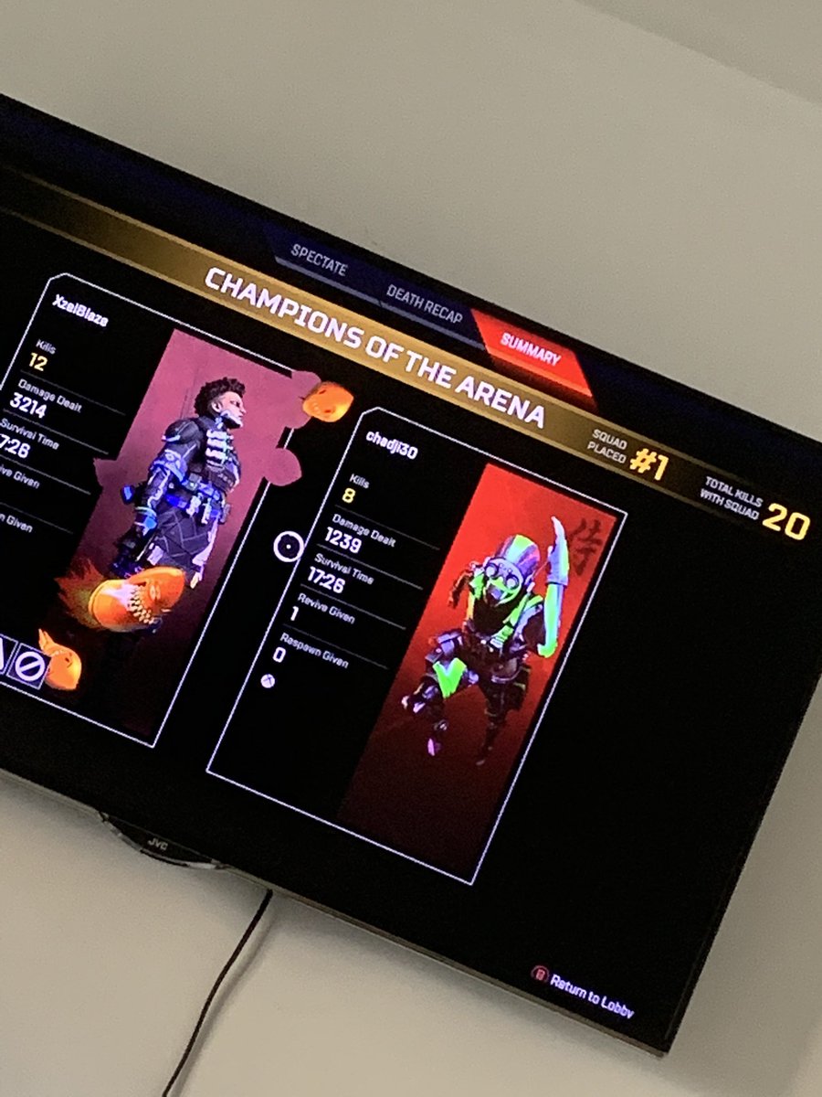 chadji30's tweet photo. Safe to say that’s the best game of Apex I’ve ever played... training for that #ApexCup https://t.co/kr1y8oxh1l