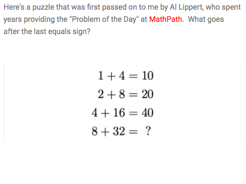 MathCEP's tweet image. Big fan of math puzzles? 🧩🧠 Looking for a POD? Today, on our newly launched MathCEP Blog, we present Math Puzzle No. 1: Doubtful Doubling!  Come bend your brain; visit z.umn.edu/mathcepblog for a hint.  #mathcep #mathpuzzles #math #equalities #mathinstruction #mathpath