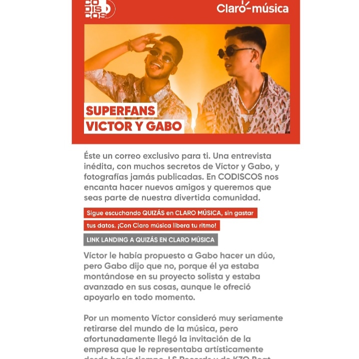 victorygaboespa's tweet photo. Hoy a las embajadoras y fans nos llegó una linda sorpresa por parte de @claromusica y @codiscos. Muchas gracias por el apoyo que le están dando a los chicos 
.
.
.
@victorygabo_oficial @leomarsolorzano  @victorygabo_fco https://t.co/RkVY9IRc2S