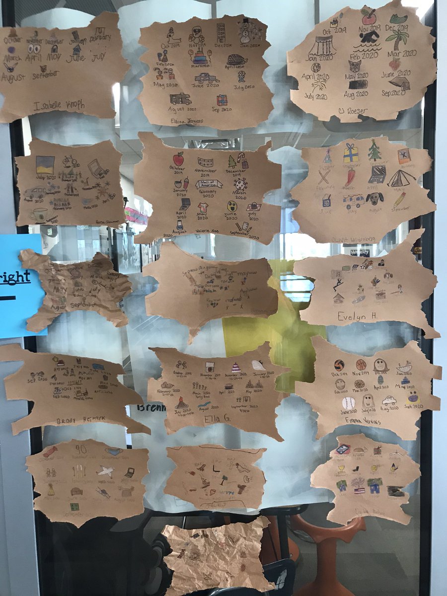 _coach_dubs_'s tweet photo. To close up our Winter Count unit in MN history students created their own Winter Counts on “hide” found in our classroom. They created symbols for each month starting from last October. On to chapter 3 on Monday! #wintercount #mnhistory https://t.co/XnmlxehCcW