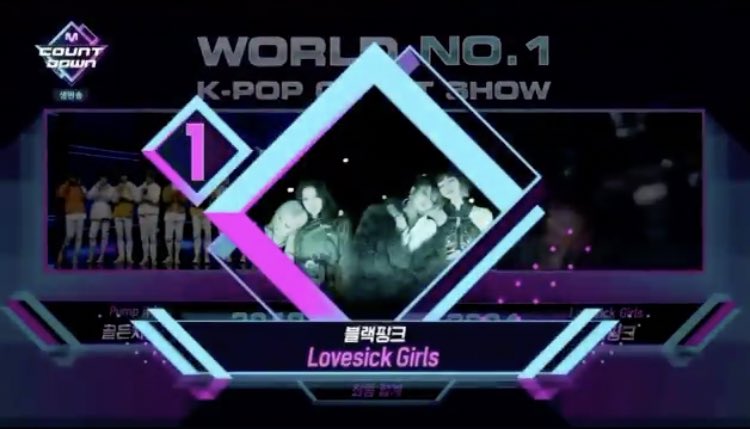 blackpink_cri's tweet photo. [INFO] 

“Lovesick Girls” de @BLACKPINK obtiene su tercer victoria en MCountdown esta semana.🔥🔥

#LovesickGirls3rdWin #BLACKPINK  #LSG3rdWin #LovesickGirls https://t.co/kvvMiE9kkK