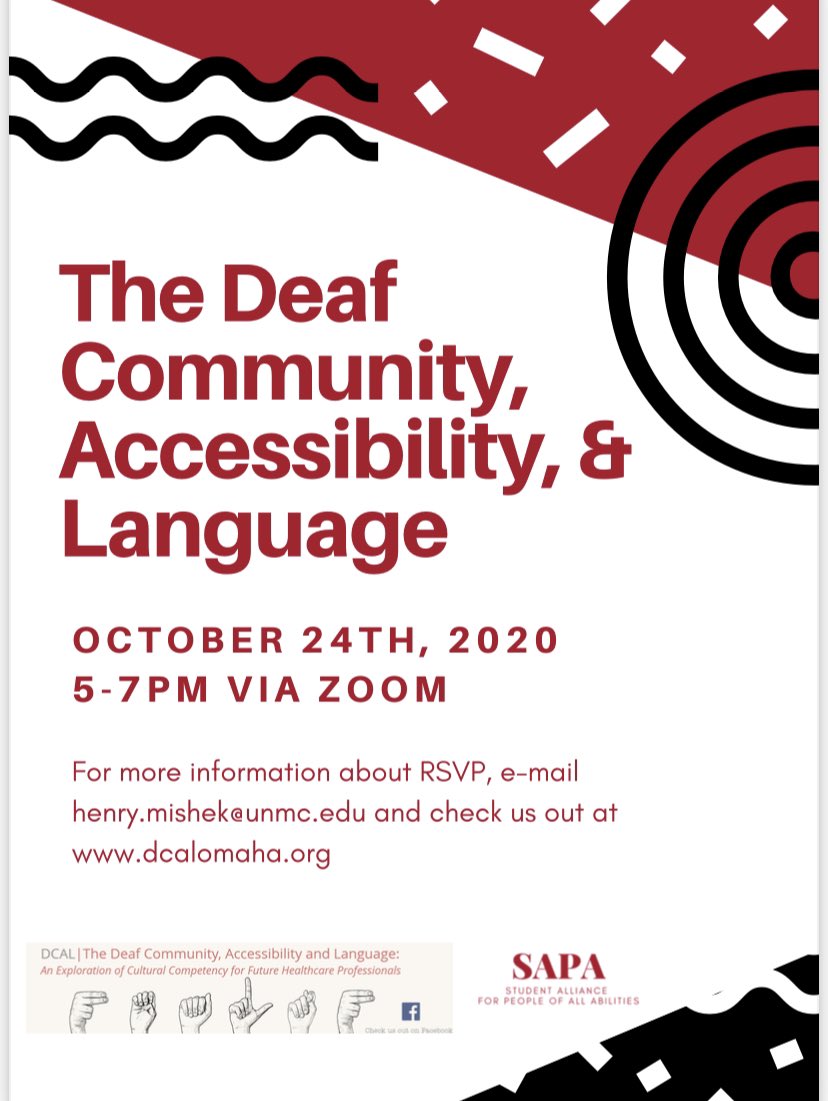 unmcsapa's tweet photo. We’re starting up our American Sign Language and Culture event again! Email Henry about it and join us on Zoom! #SAPA #ASL #UNMC #UNMCSAPA #Omaha https://t.co/lgI14MrFHc