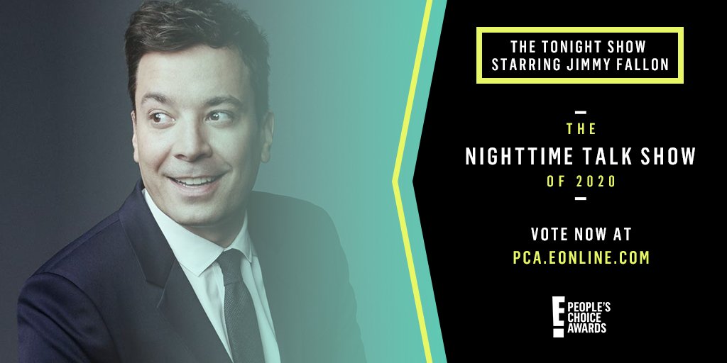 FallonTonight's tweet photo. We are thrilled to have been nominated for #TheNighttimeTalkShow at the 2020 E! @peopleschoice awards.

We can only win with your support, so RT to vote now! #TonightShow #PCAs

PS: Votes count twice today! 🎉 https://t.co/Mbo5IwoqKw
