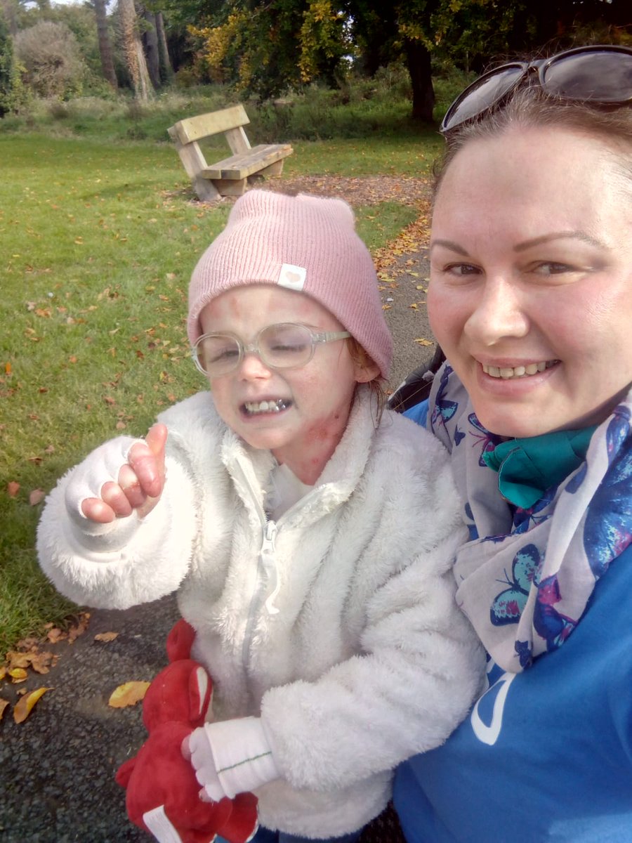 debraireland's tweet photo. The amazing Gunita and daughter Maria took part in the @VhiWMM for DEBRA Ireland on Saturday. Gunita pushed Maria the whole 10km in her buggy. It never ceases to amaze us the courage & determination of our families. We are SO PROUD of you Gunita & Maria #EBAware #EBWarriors🦋💙 https://t.co/Wc1bcudl9N