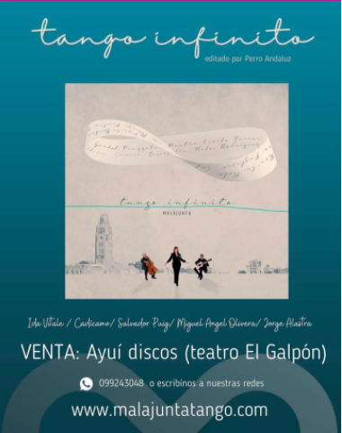 fernandeznelson's tweet photo. "Tango Infinito” @MalajuntaTango  @adrifilguer
lo pueden comprar en #Ayuidiscos en @teatroelgalpon https://t.co/9to4LgFuCH