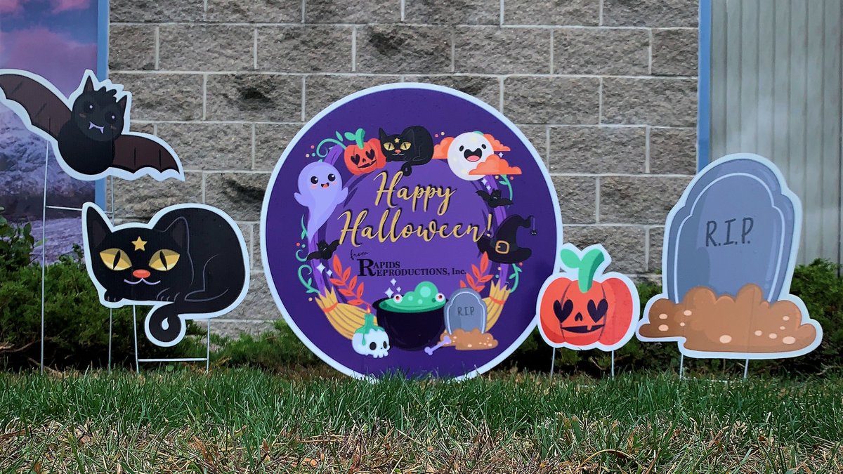 Did you know we are able to print yard signs in any shape, size, or color? 👻🎃🦇
Check out this Halloween display we made for ourselves... and let us design one for your yard too!
rapidsrepro.com/quote/