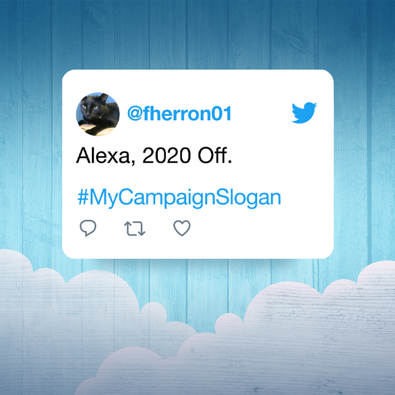 As we gear up for the 2020 Presidential Election, drop your #MyCampaignSlogan ideas below ⬇️🗳️
