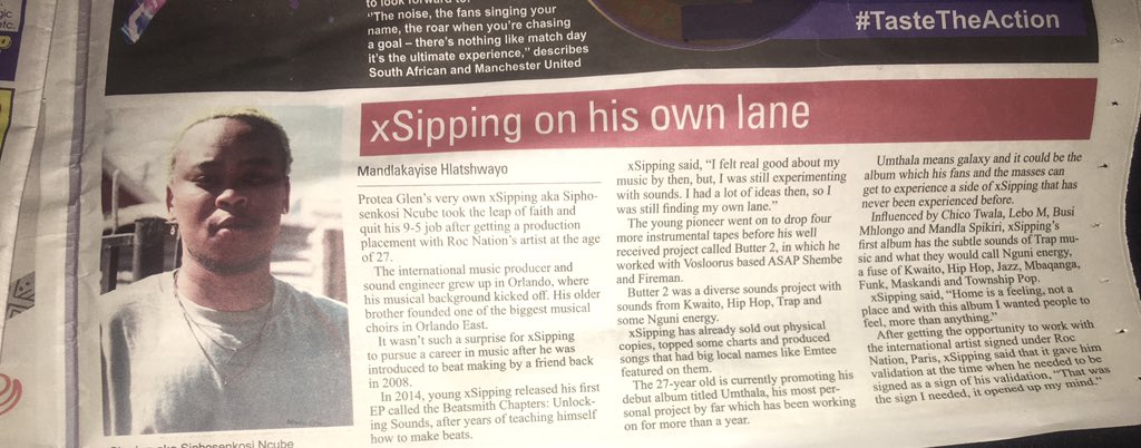 SonOfNguni's tweet photo. I was taking a walk outside and the kids in my street told me they saw me on  the front page of a newspaper. And I shrugged it off...And then I met up with a homie who told me the same thing.😂😂😂 Lastly “my friend” is like “you,you! Saw you!”😂😂 celebrate small wins #umthala https://t.co/m1J8Y1u9LN