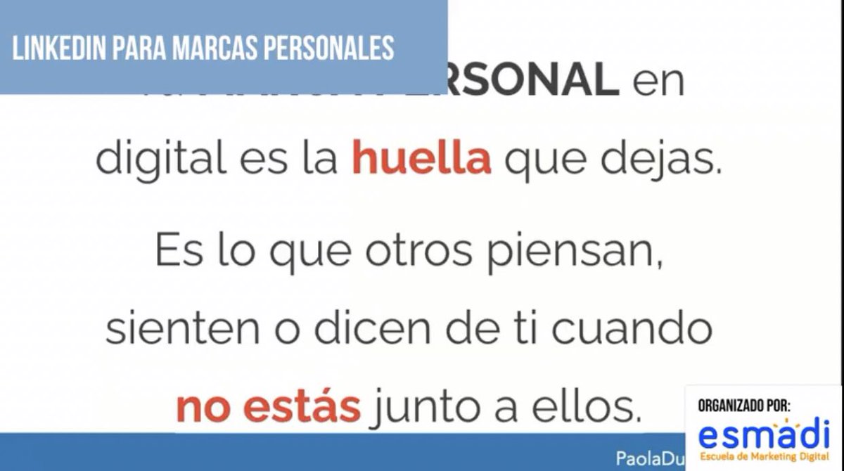 Marca Personal en LinkedIn... Excelente la conferencia de Paola Duran en el #smdayec En la 5ta. Edición del Social Media Day