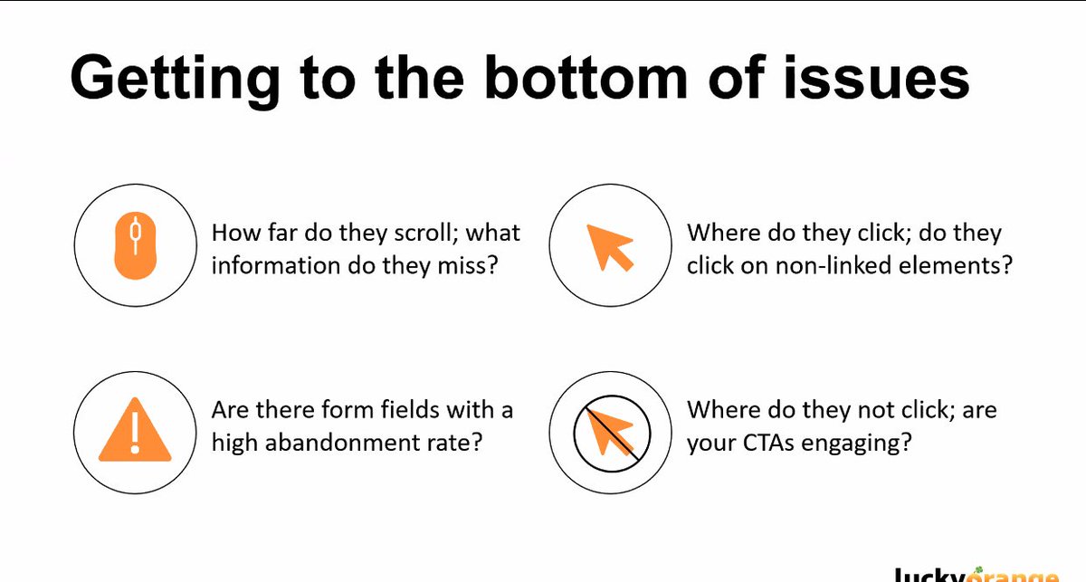 tenacityio's tweet image. Getting to the bottom of it.
1. What are they missing
2. Form field issues
3. What are they clicking
4. CTAs Working
@luckyorange @anvilinsights #DataOverInstinct #conversion