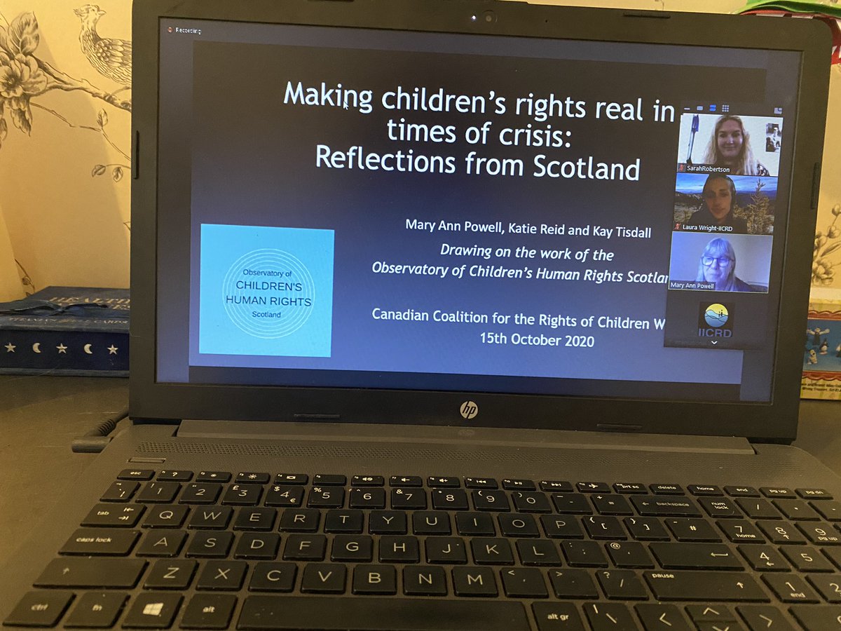 YLSSarahRobbo's tweet photo. Fascinating event focusing on Making Children’s Rights Real in Times of Crisis. 

A joint online event between Canada &amp; Scotland. 

Very informative &amp; fantastic event looking at the Independent Children’s Rights Impact Assessment on COVID-19 policies #ChildrensRights #RRCR https://t.co/bzQtCD4uA3