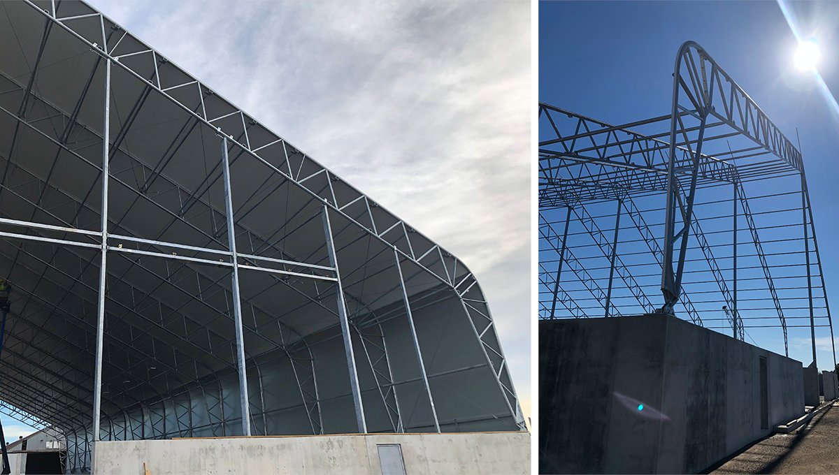 HOPAports's tweet photo. DYK we have more capital construction projects on the go at the Port of Hamilton than ever before? Pictured: FMTโs new fabric storage building on Pier 12 and Flukeโs food-grade warehouse expansion at Pier 15. #HamOnt #PortProjects #DesignConstruction https://t.co/nnURIWVJup