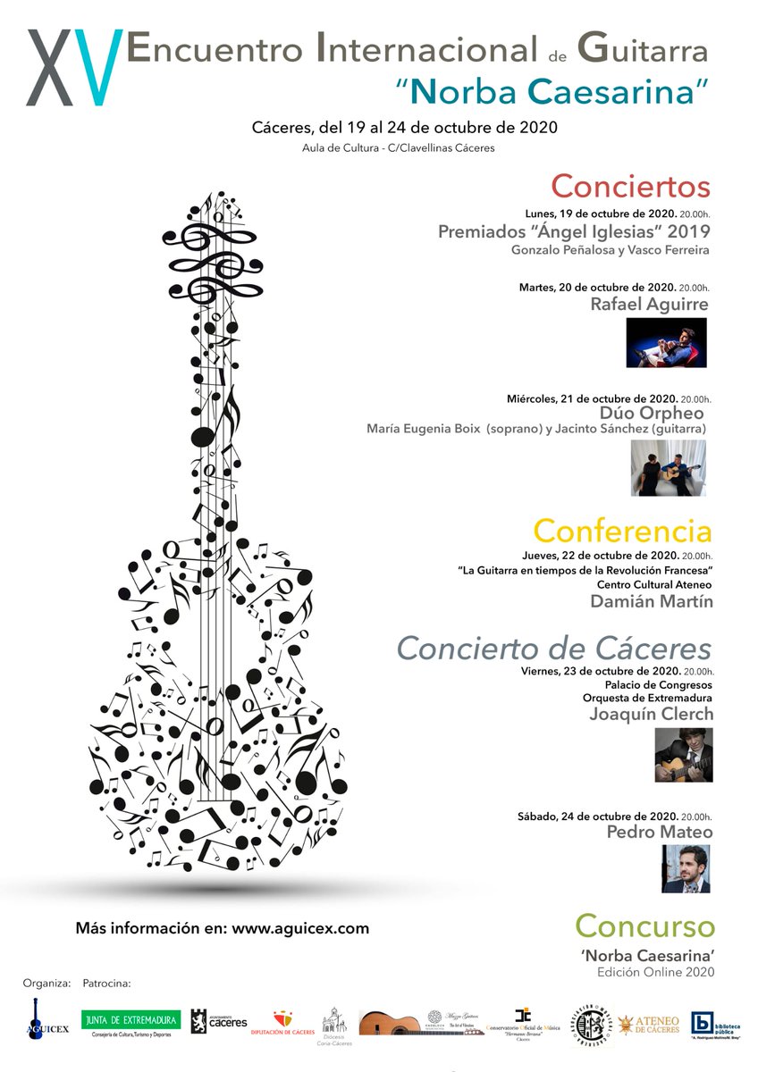 ConserMusicaCC's tweet photo. La próxima semana se celebrará el XV Encuentro Internacional de Guitarra "Norba Caesarina". ¡No os lo perdáis!

Más información: https://t.co/jKwvNu8Oqx https://t.co/cWfngkkHV9