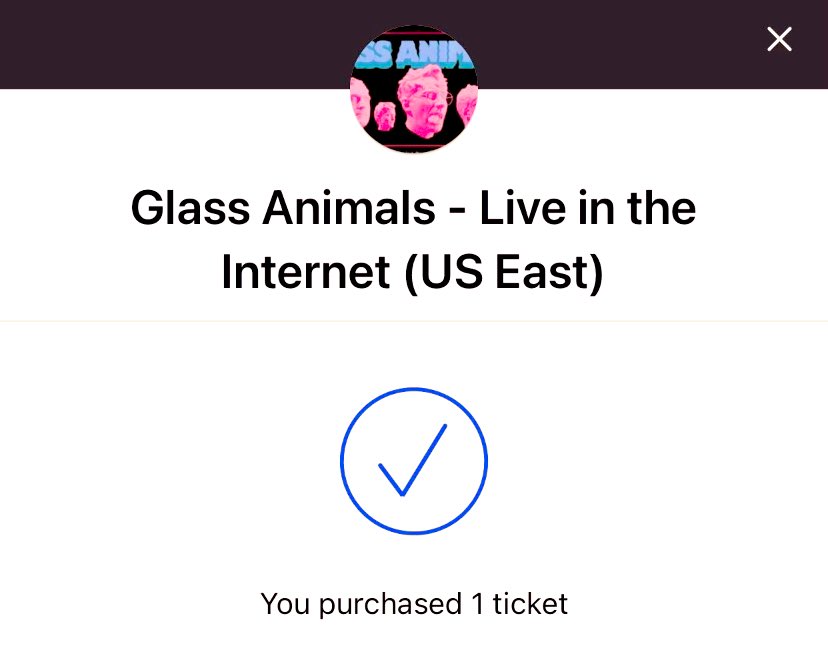 veggi3rat's tweet photo. my first ever concert!! glad to have gotten a ticket in time :) @GlassAnimals #streamland #ga #glassanimals #dreamland #htbahb #zaba #concert #OnlineConcert https://t.co/WblVMRw3fI