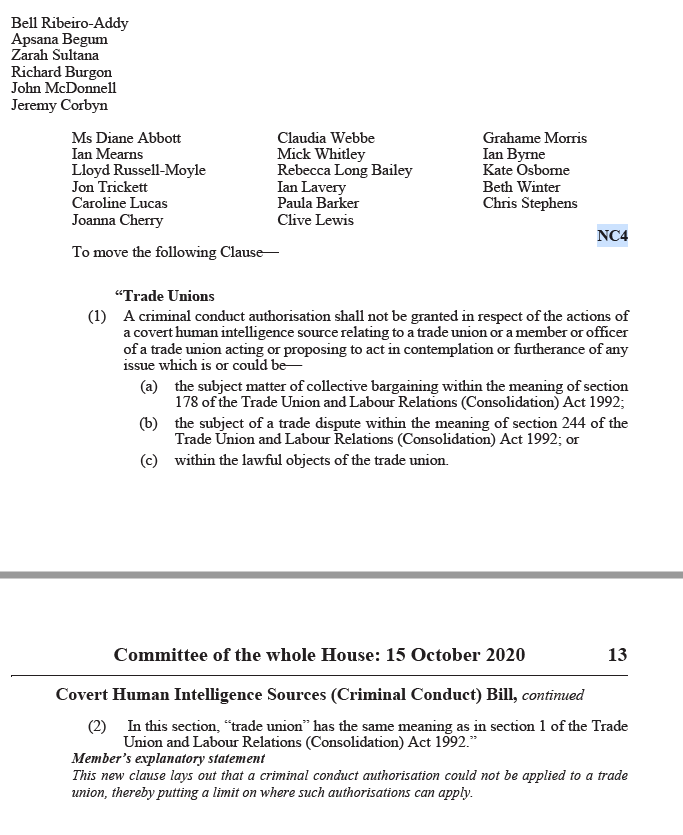 MPs are now voting on whether undercover agents should be allowed to commit crimes while infiltrating trade unions