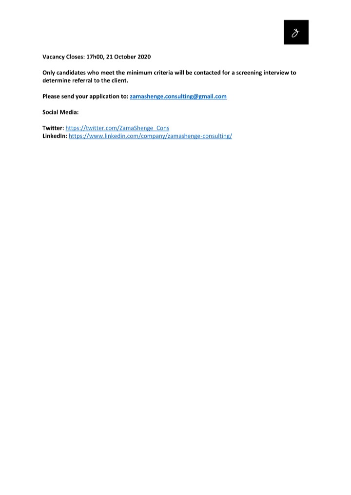 ZamaShenge_Cons's tweet image. #opportunitycreation...

We are sourcing for an #AnalystProgrammer to join our client in the #healthcaresector

Please share widely, this could be the opportunity someone is waiting for 🤲🏿🖤🔥

cc @Tebza_NC @kagisodoc @zeb_media @BuildBlaqEquity