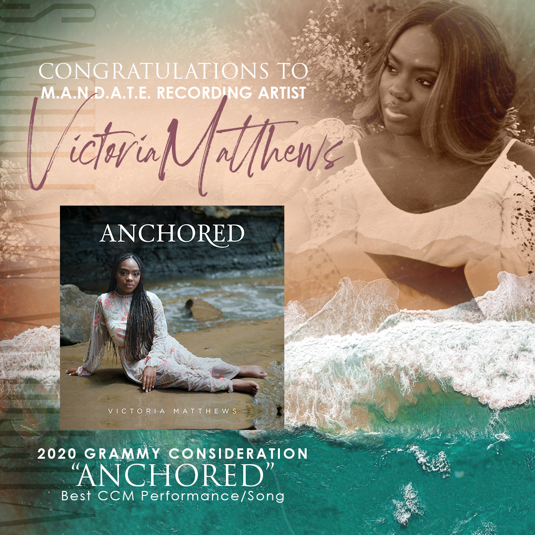 MandateRecords's tweet photo. Congratulations to M.A.N.D.A.T.E. Recording Artist, Victoria Matthews, on her Grammy nomination for Best CCM Performance/Song! #VictoriaXMatthews #GrammyNominee

https://t.co/iFZZP6zZjT https://t.co/O04qWlNFBD