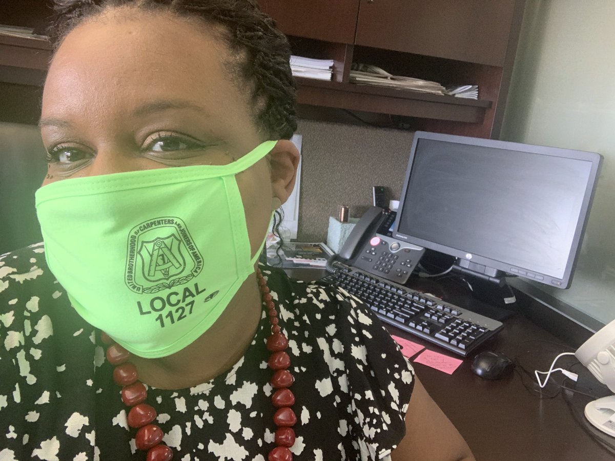 Robinson4kc's tweet photo. I’m down for ALL working Men and Women! #UnionStrong Thank you St. Louis-Kansas City Carpenters Regional Council for the masks. #ProtectKC #MaskUp https://t.co/bpfJ8iaCT6