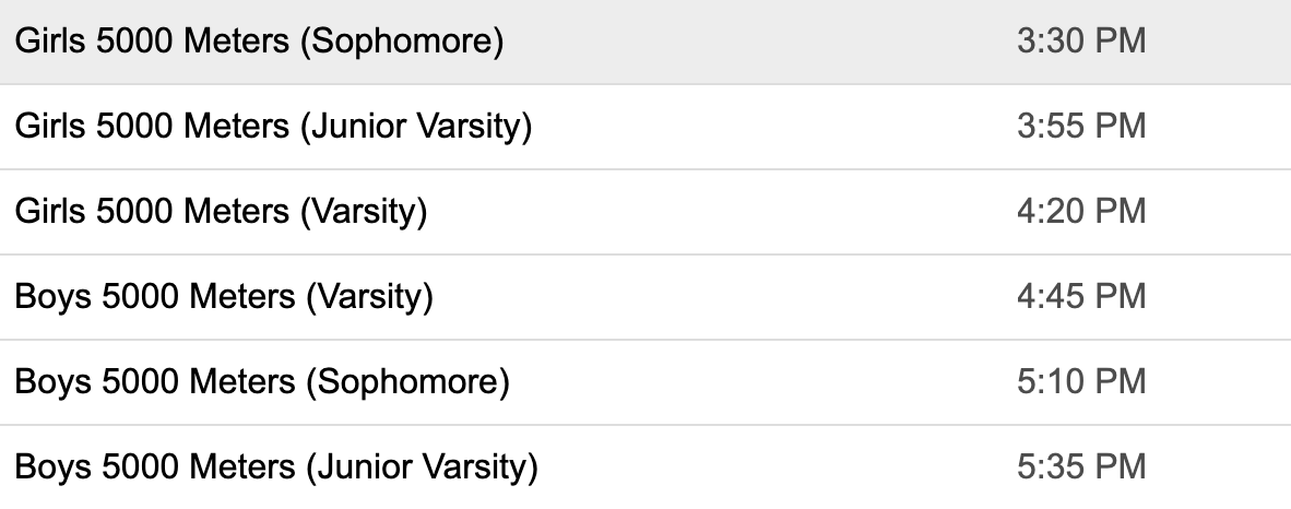 PHawksTrack's tweet photo. @pxcunited P-Hawks @ Cedar Falls w/ live results here: https://t.co/2g11ORDk0T
Can we assume the schedule will run as posted by the timer? @pxcunited https://t.co/ArHyq237Tq