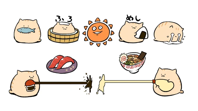 【新えもじ】にわねこ絵文字2?販売開始です～??醤油やマヨを伸ばせます✨https://t.co/eB2xMCFURM 