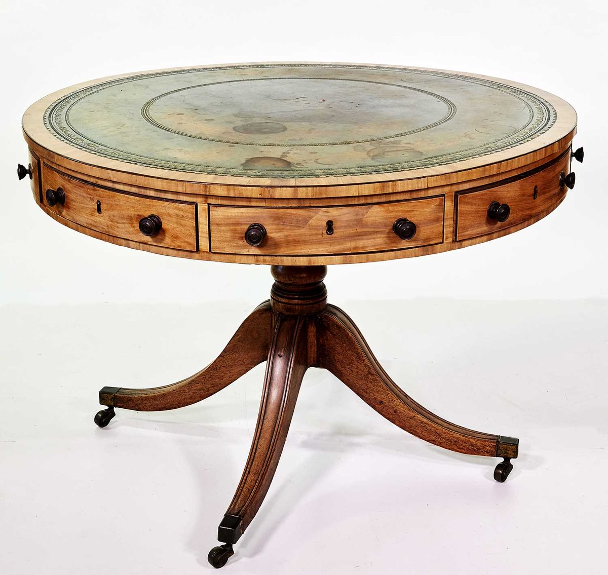 Wilson55Auction's tweet photo. A regency sycamore and mahogany drum-top revolving library table - SOLD £950 #auctions #nantwich #auctionresults #drumtable #fineart #cheshire https://t.co/oH7tTs8YaR