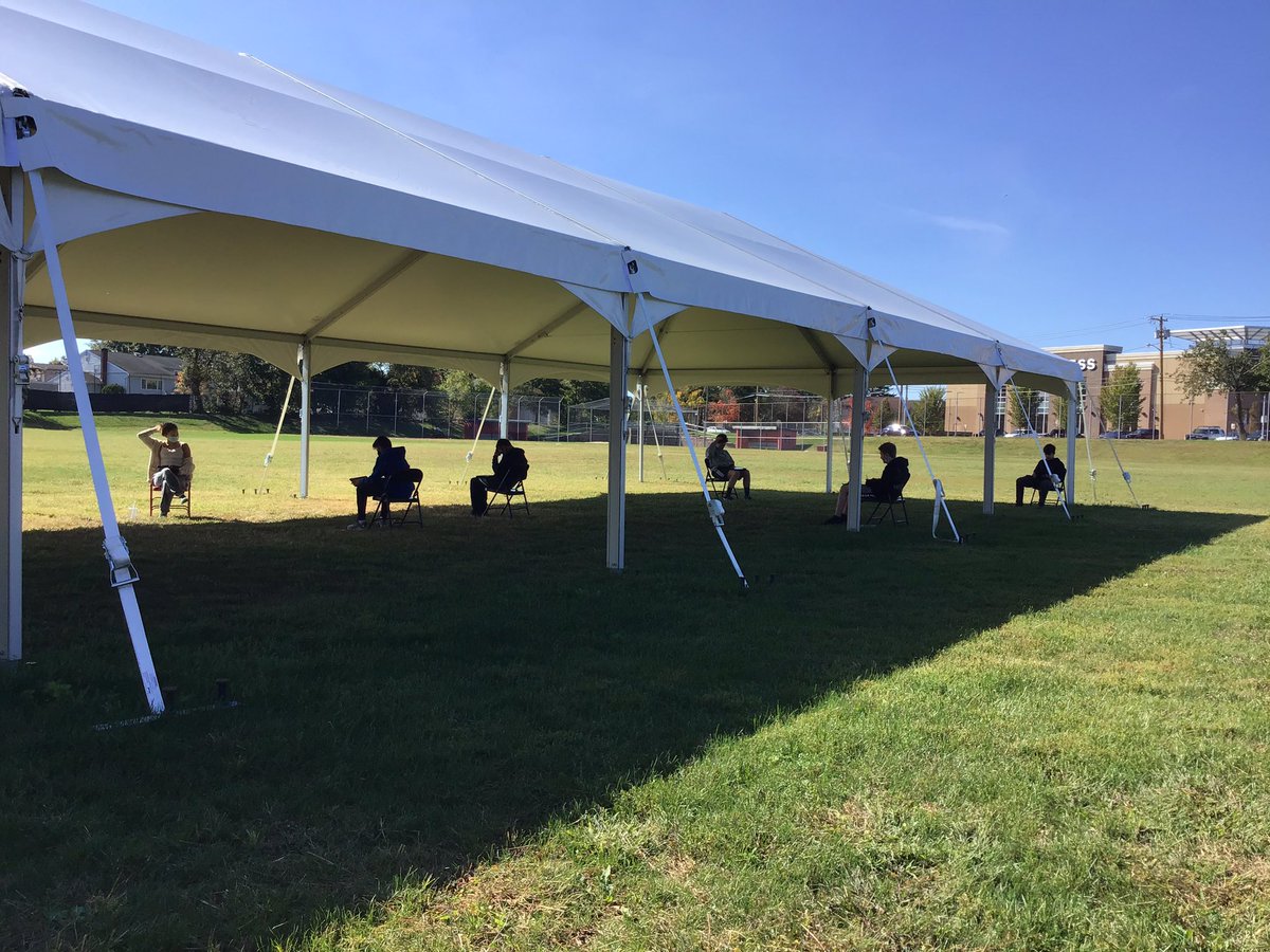 Couldn’t pass up the nice weather to have class under the tent or in the sun!  Working on an interactive lab activity! #gizmos #explorelearning #mineolaproud