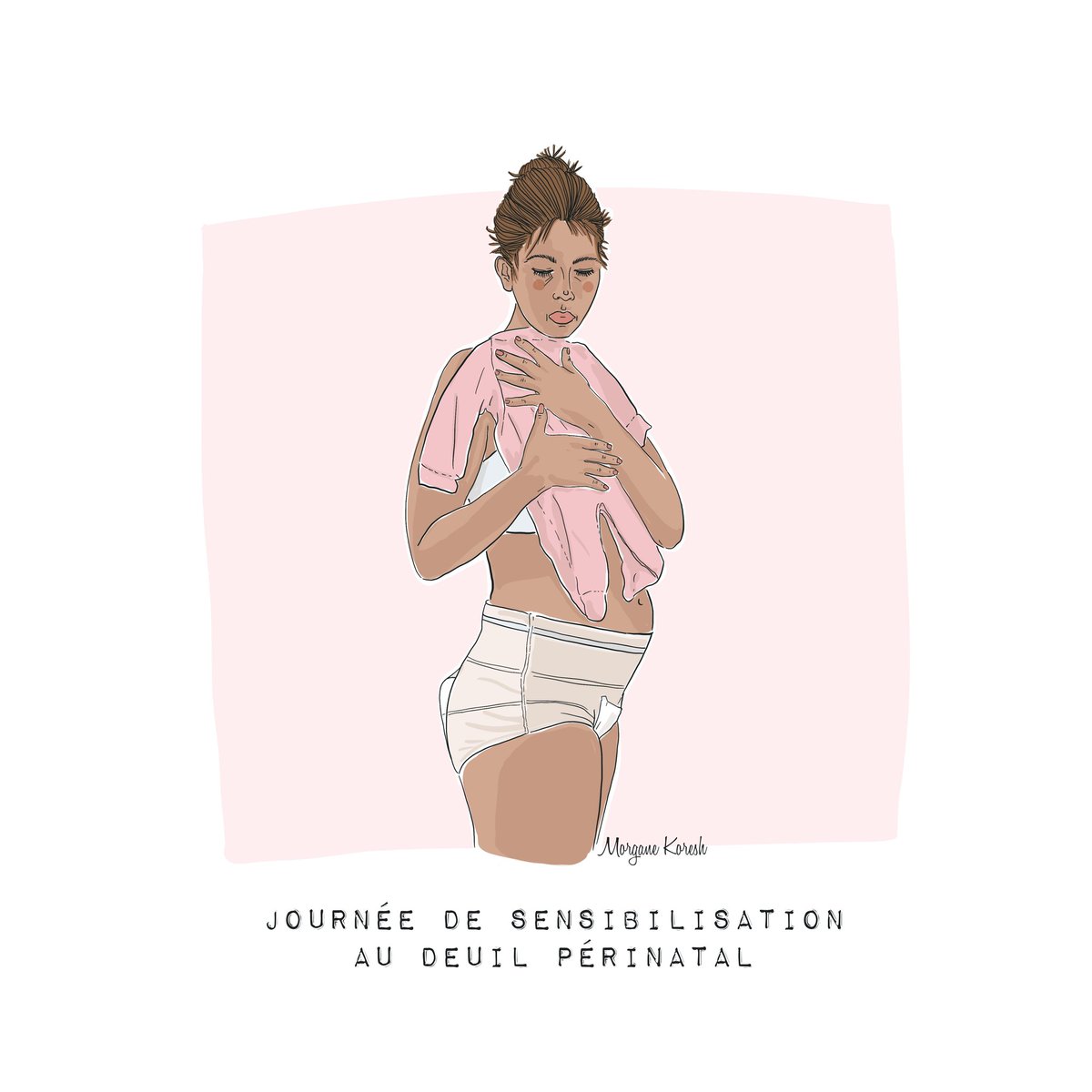 Le post-partum sans son bébé, 
Le  ventre et le cœur qui saignent, 
Les montées de lait pour un bébé qui n'est pas là. 

Être trop souvent silencié.e dans sa douleur et son deuil.