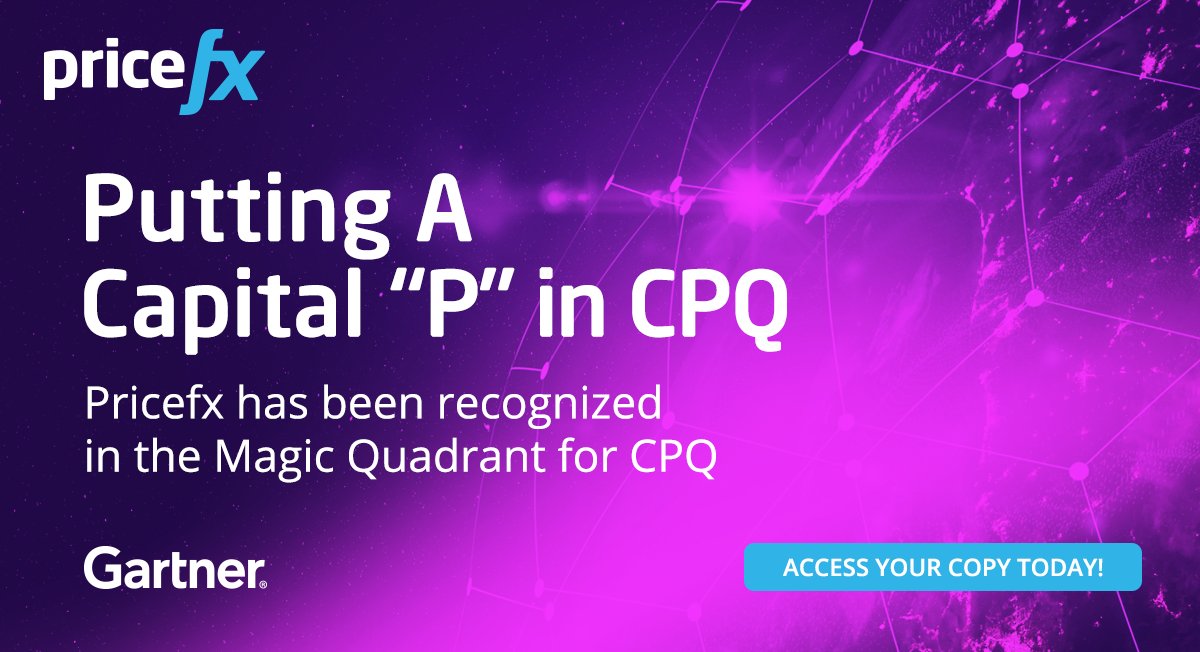Pricefx has been included in the Magic Quadrant for CPQ. Find out more and access a copy of the report today. bit.ly/3dwl2BW #pricing #cpq #PassionforPricing