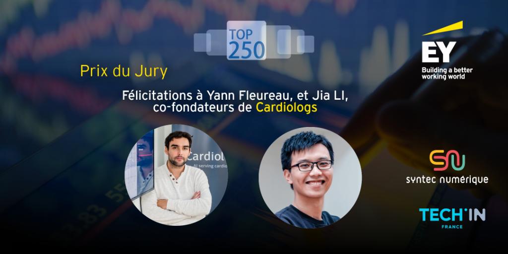 EYFrance's tweet photo. #Top250Num Bravo à @CardioLogs et à ses co-fondateurs @yannfleureau et Jia Li, lauréats du Prix du Jury ! @syntecnumerique @TECHINFrance https://t.co/RjSVcjvTVn