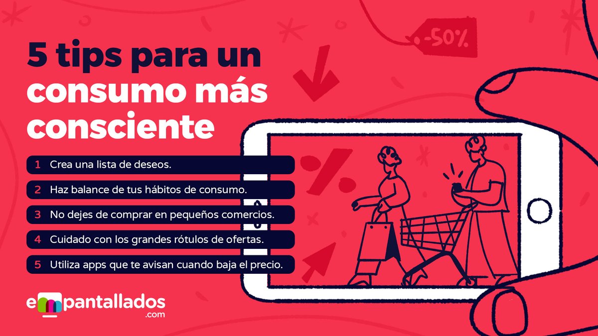 Empantallados_'s tweet photo. Ahora más que nunca es importante hacer un consumo consciente y no basado en la facilidad de hacer click en una oferta desde casa. Hoy compartimos 5 ideas para lograrlo: https://t.co/Q9gavjXZil https://t.co/aemVEvWHFK