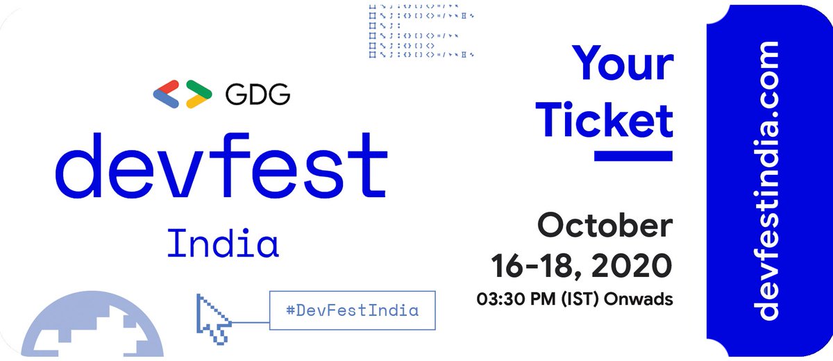 yalekhyachowda1's tweet photo. Hola!!! here is my ticket to #gdgdevfest2020 though this year it would be virtual would definetly be very memorable, can't wait and i am really excited for this Thank you #gdgindia #DevFestIndia #DevFest2020 #wtmindia #wtm #wtm2020 #googleindia #googledevlopers #gdgblr https://t.co/KagITcpOyd