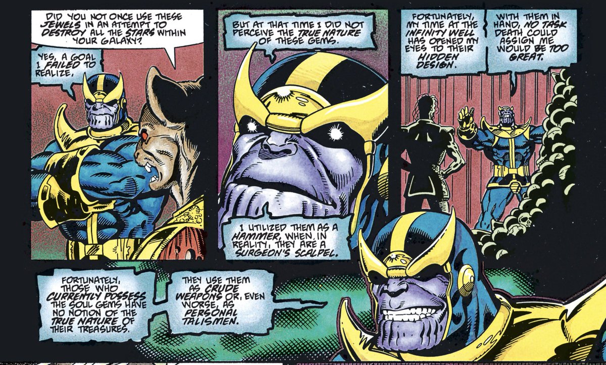 dano_cosmic's tweet photo. With #JimStarlin implying that a young #Thanos may appear in #Eternals, I think it makes sense they may explore how #Thanos came to know of the #InfinityStones...maybe we get an #InfinityWell type scene (minus Death).
✨
#InfinityGauntlet #MadTitan #MCU #MarvelCosmic
✨
1 of 2 https://t.co/1E9T8oVDWS