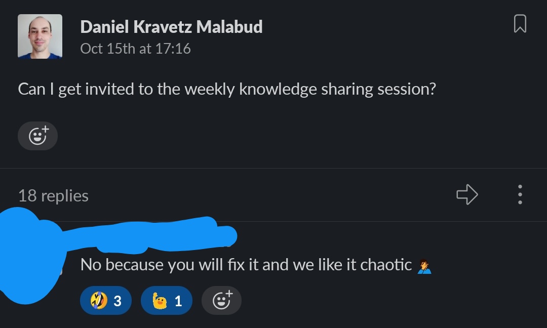Av4t4r's tweet photo. How do you know that you're doing a good job at organizing teams? You get the best replies 😂 https://t.co/qEV22BrJZf