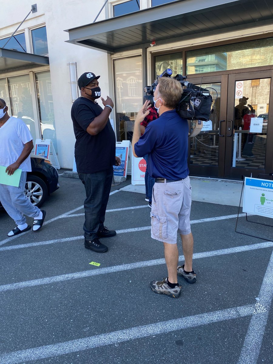 Forward_Justice's tweet photo. Dontae Sharpe, Forward Justice R.I.S.E Fellow, just cast his ballot for the first time ever, after serving 26 years in prison for a crime he didn’t commit. Today is the first day of Early Voting in NC and he wants everyone to get out and vote with him! #WeWillNC #ProtectOurVoteNC https://t.co/2KkQpecvNZ