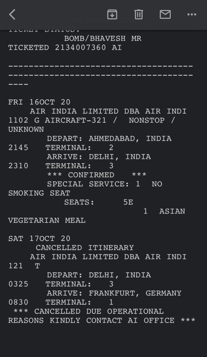 bomb_bhavesh's tweet photo. AirIndia,If something is imprompt such India-Germany Air Bubble, why did you even open online Checkin, 48 hours before the flight? I paid 20,000 Rupees to reach in time for the flight you just mailed me that the flight is cancelled. @airindiain @HardeepSPuri @AirIndia_assist https://t.co/nXkJRXukqg