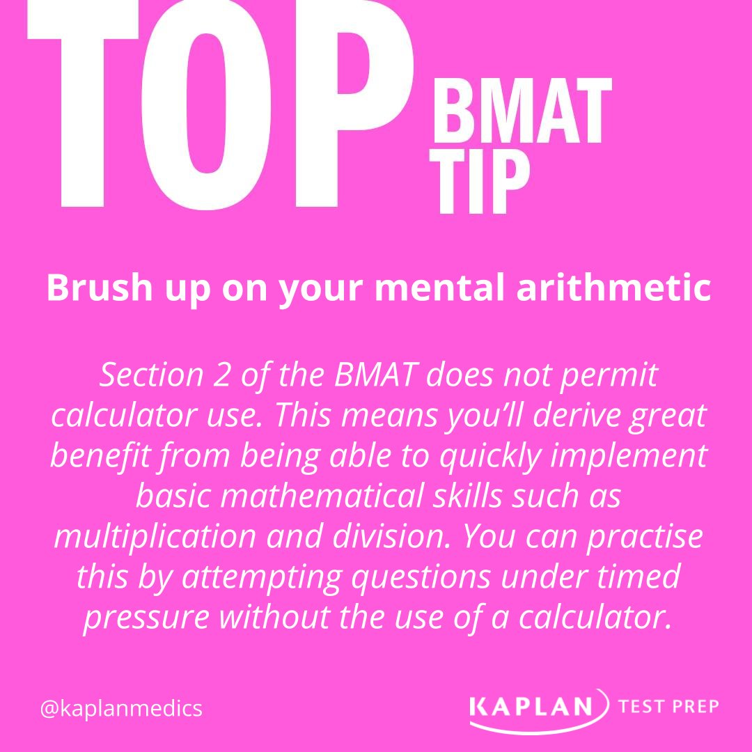 KaplanMedics's tweet photo. Here's a BMAT Top Tip to help you prepare for section 2! For more advice on scoring highly in this section, take a look at our blog post: https://t.co/utpThirvni

#ucat #bmat #gamsat #ucas #medicalschool #medicalstudent #university #personalstatement #ukcat #alevels #study https://t.co/CbozzY87nx