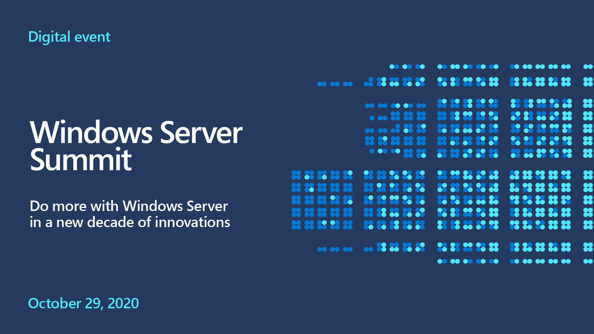 windowsserver's tweet photo. What does the #WindowsServerSummit have in store?

News about the latest features. Demos. Best practices. More information than we could ever sum up in a tweet.

Come join us on October 29 and find out how to do more with Windows Server. Register today: https://t.co/Udjqh8ZOQe https://t.co/EkQK8cBDCj