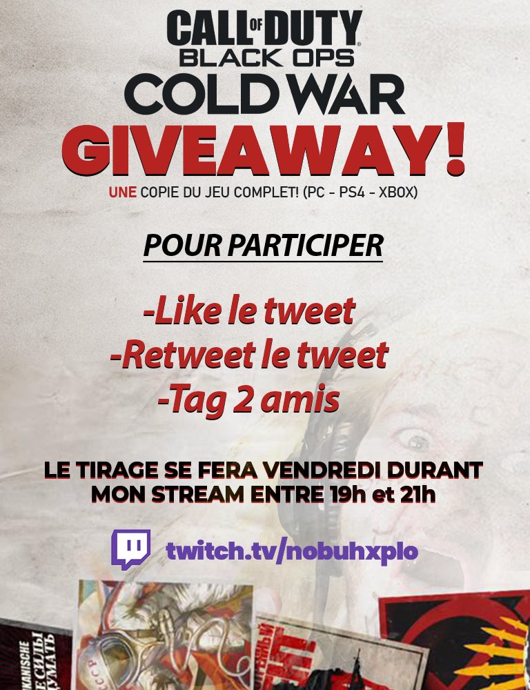 HxploTV's tweet image. 5 secondes de ta vie pour gagner un jeu a 90$ c'est worth it non ?😎 ⬇️

Le gagnant sera pigé ON STREAM !