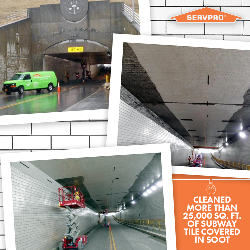 This was an extreme clean.

More than 25,000 sq. ft. of subway tile covered in soot was cleaned after a car fire in the tunnel of the Eisenhower Lock in Massena, NY.

Call SERVPRO of Paradise Valley today if you're in need of an extreme clean in AZ! We're always here to help.