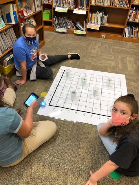 LibrarianMrsL's tweet photo. We placed our "zombies" at the given coordinates and coded the Spheros to knock them over!  @CowetaSTEM @amanda_scogin https://t.co/rJIoJBXC5H
