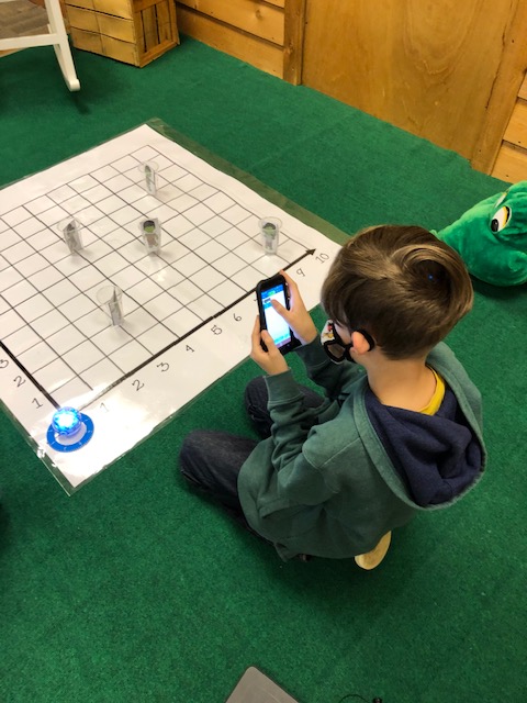 LibrarianMrsL's tweet photo. We placed our "zombies" at the given coordinates and coded the Spheros to knock them over!  @CowetaSTEM @amanda_scogin https://t.co/rJIoJBXC5H