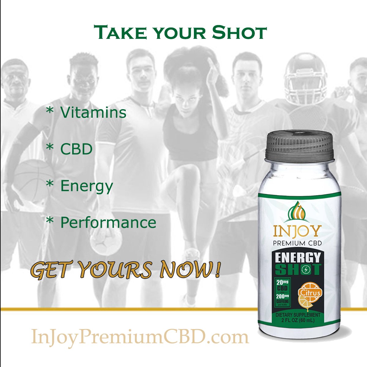 InjoyPremium's tweet image. Time to take your shot.  Things are opening up and you gotta keep up.  Give this amazing #cbd shot a try today. #energy #performance #workout #caffeine #sale