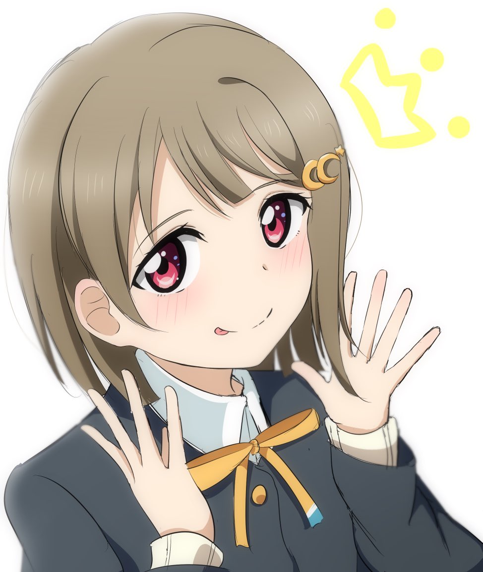 中須かすみ 「中須後輩落描き 絵柄また変えて試してみたが、似てないかも…うーん… #虹ヶ咲 #」|ｼｦのイラスト