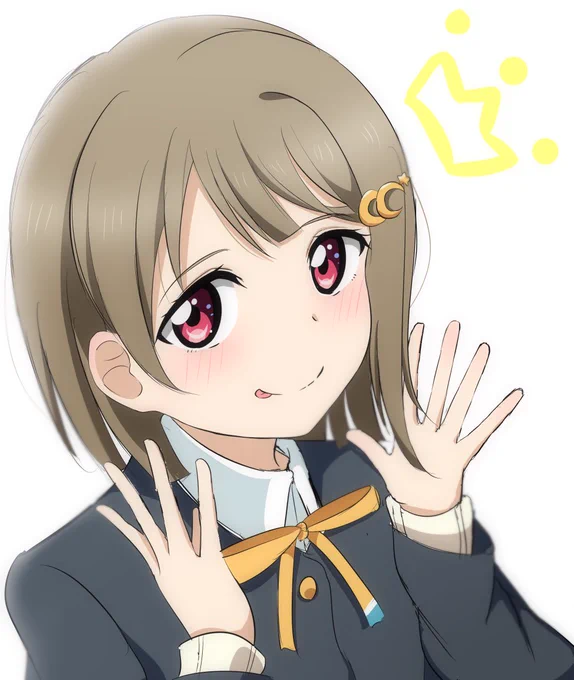 中須後輩落描き 絵柄また変えて試してみたが、似てないかも…うーん… #虹ヶ咲 #中須かすみ #虹ヶ咲学園スクールアイドル同好会