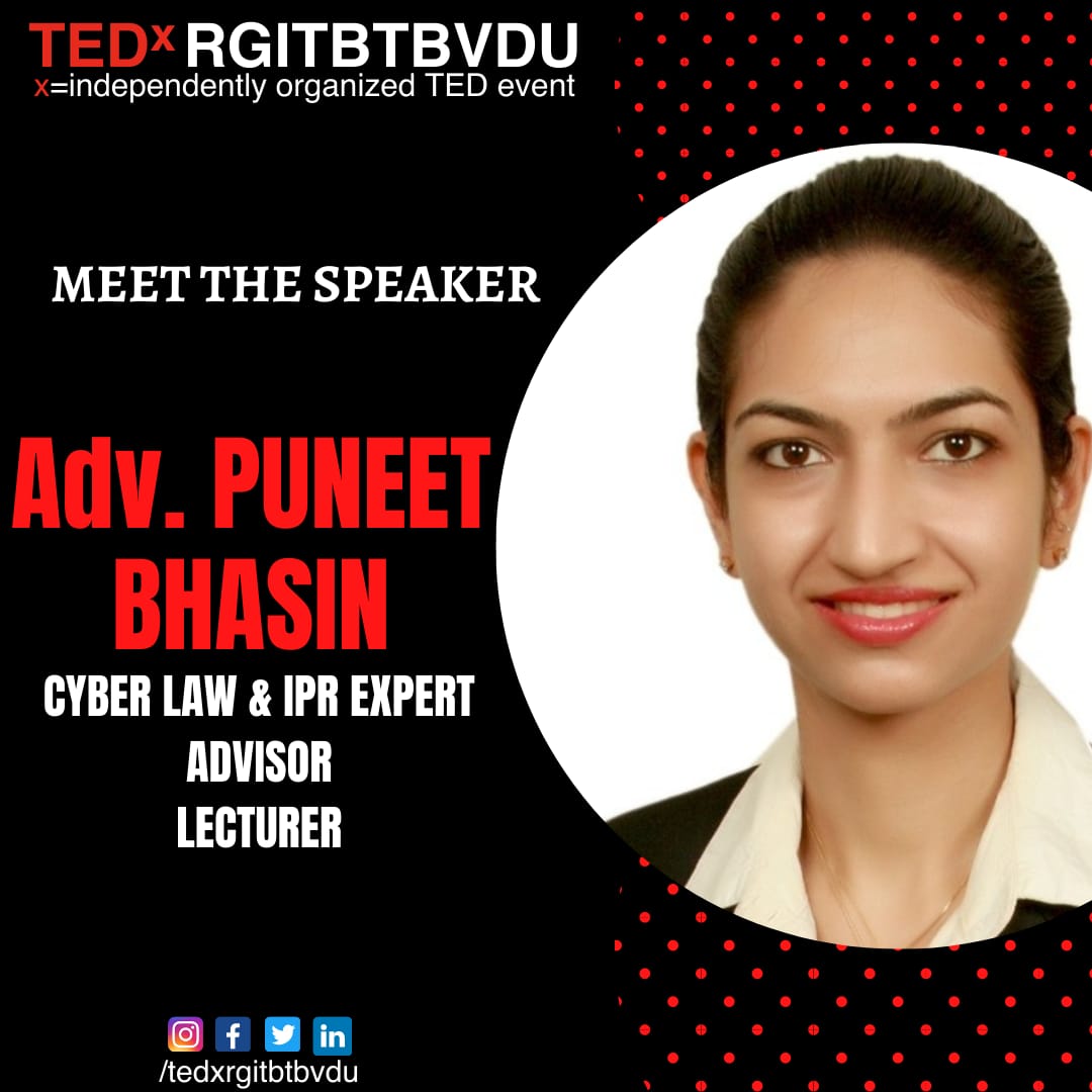 tedxrgitbtbvdu's tweet photo. #tedx #tedx2020 #virtualtedx #tedxspeaker #advocatepuneetbhasin #bharatividyapeethpune #rgitbtbvdu #pune https://t.co/k2mtez8GLp