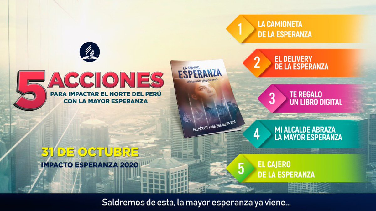 bill_quispe's tweet photo. 🔴 En @AdventistasUPN 📍🇵🇪 5️⃣ acciones para distribuir 750,000 libros físicos 📚 y 1,000.000 de libros digitales 📲 #LaMayorEsperanza. 🙏 Únete a esta campaña que cambiará la historia de miles de vidas. ☺️ @prertonkohler https://t.co/uPuQLs49ng
