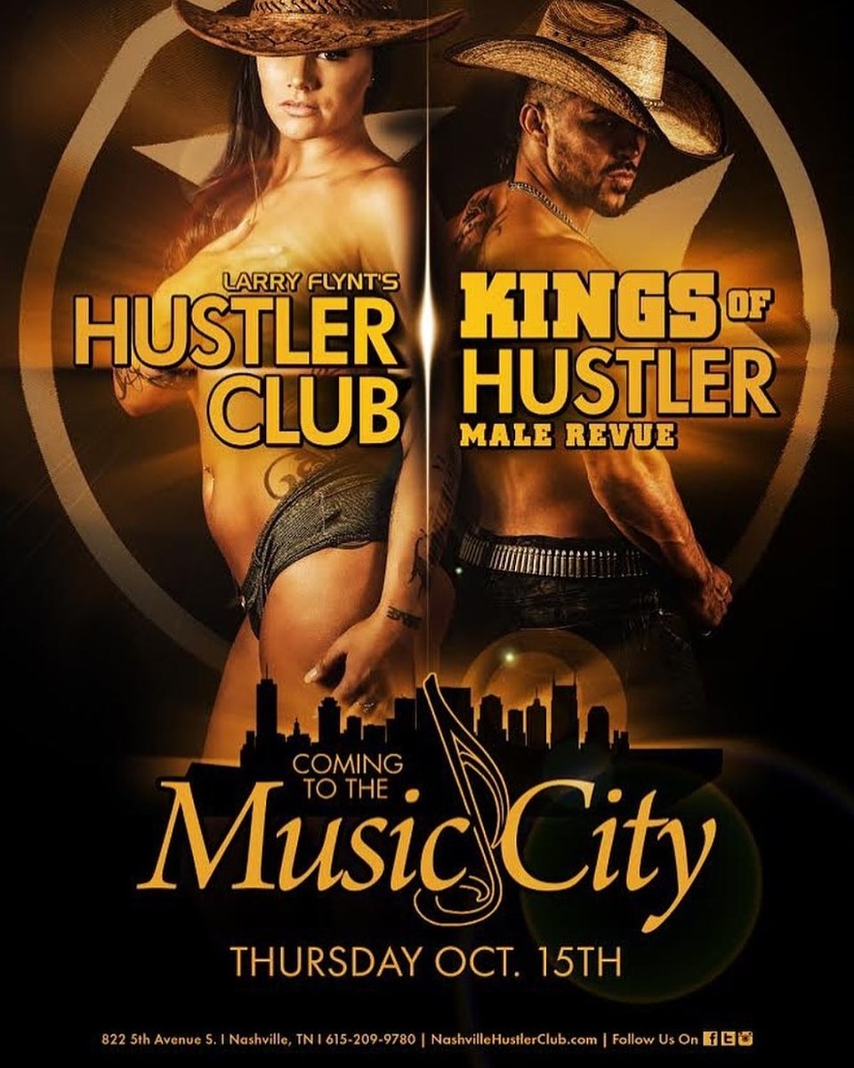 Nashville! Come and party with me for the grand opening of Hustler and Kings of Hustler. 2 different clubs in 1 building.
.
.
<a href="/HustlerClubNash/">HustlerClubNashville</a> @KohNashville 
#nashville #hustlerclub #hustlerclubnashville #kohnashville #nashvilletn #VIP #party #byob #musiccity